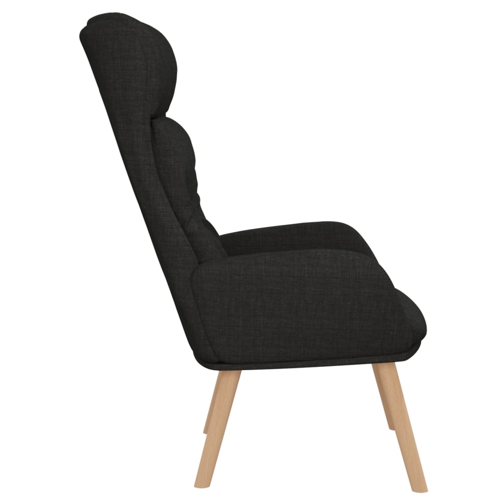 Chaise de relaxation Noir Tissu Fauteuils vidaXL   