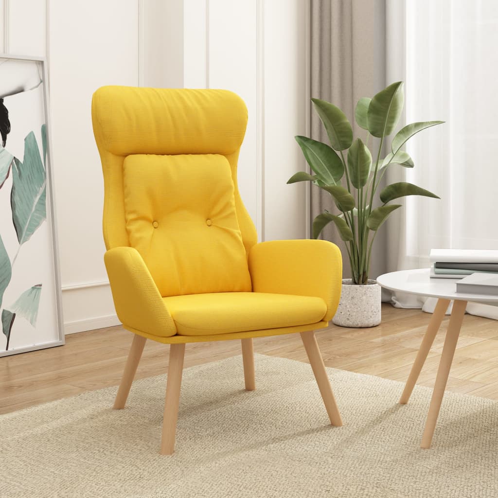 Chaise de relaxation Jaune moutarde Tissu Fauteuils vidaXL   