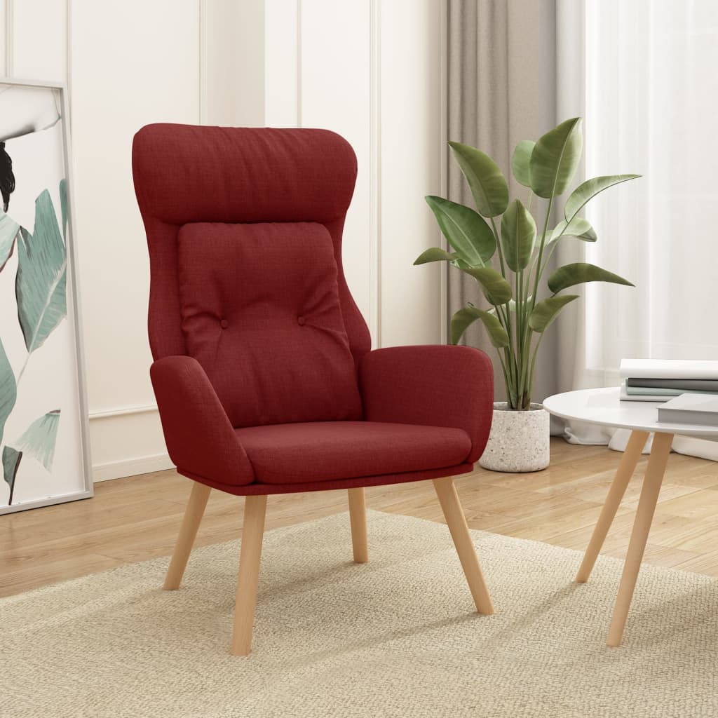 Chaise de relaxation Rouge bordeaux Tissu Fauteuils vidaXL   