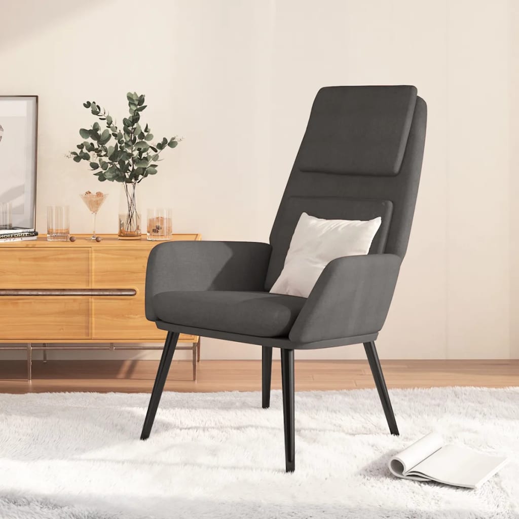 Chaise de relaxation Gris foncé Tissu Fauteuils vidaXL   