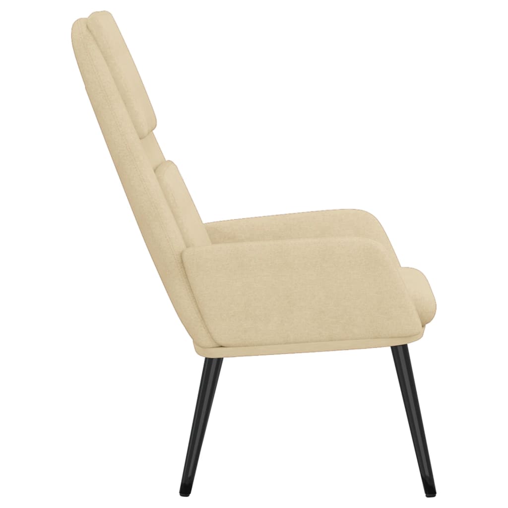 Chaise de relaxation Crème Tissu Fauteuils vidaXL   