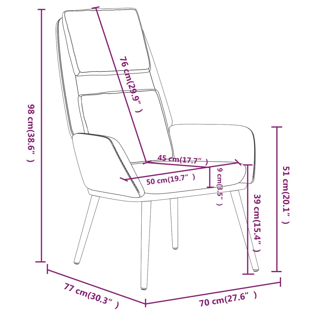 Chaise de relaxation Crème Tissu Fauteuils vidaXL   