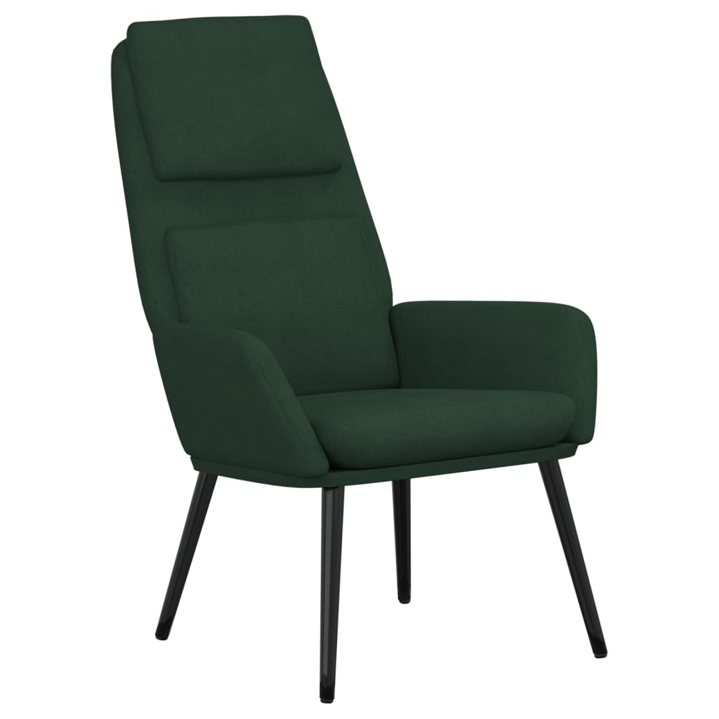 Chaise de relaxation Vert foncé Tissu Fauteuils vidaXL   