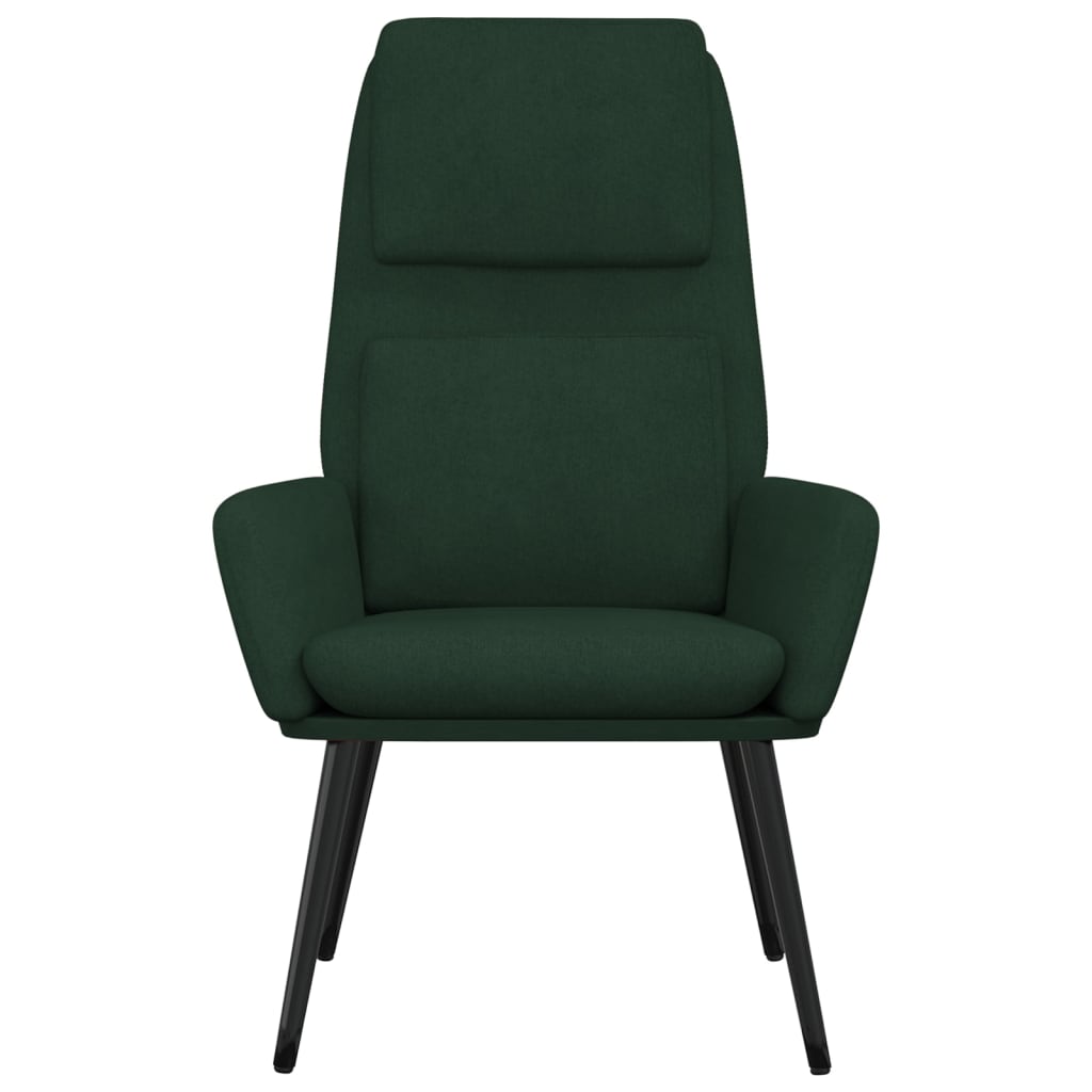 Chaise de relaxation Vert foncé Tissu Fauteuils vidaXL   