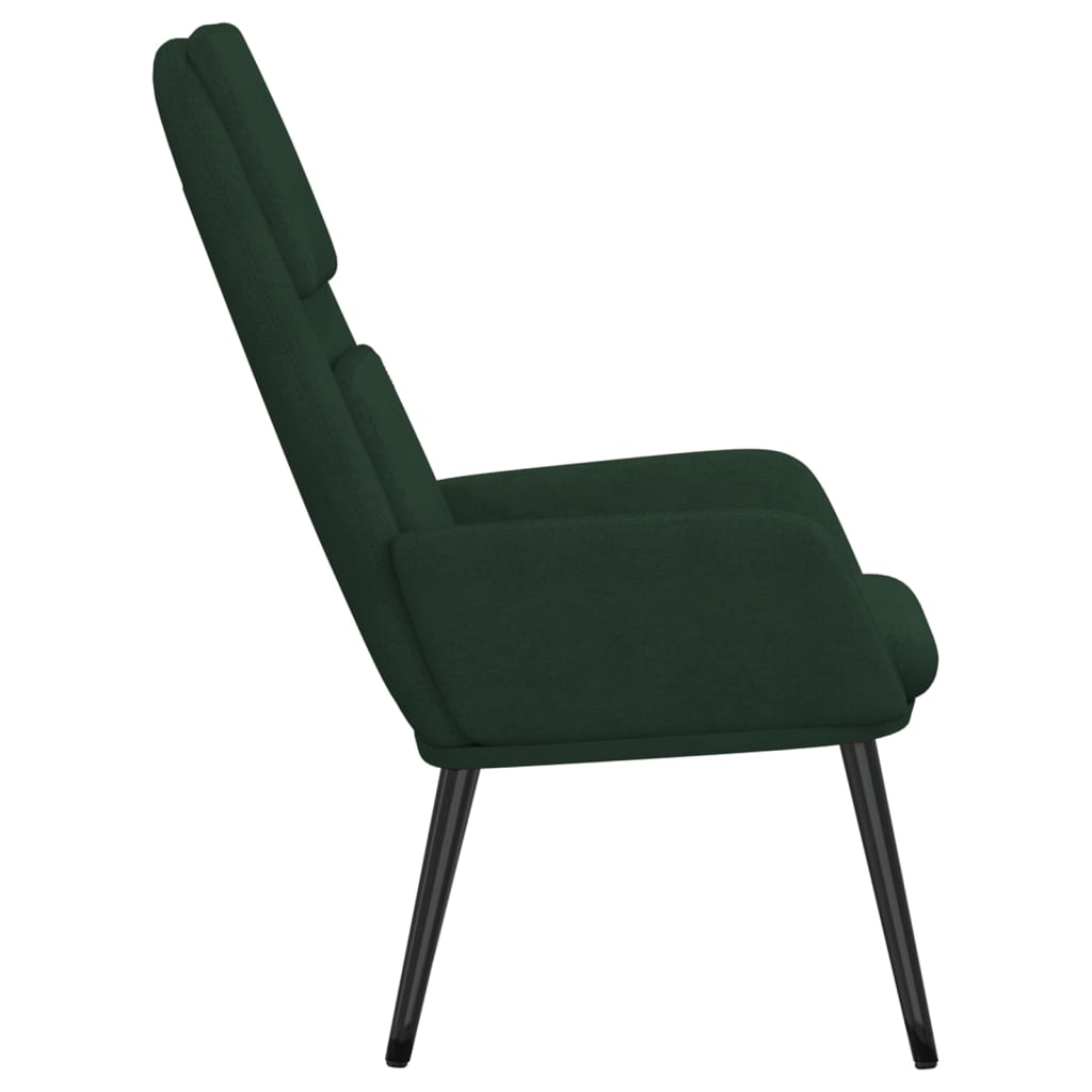 Chaise de relaxation Vert foncé Tissu Fauteuils vidaXL   