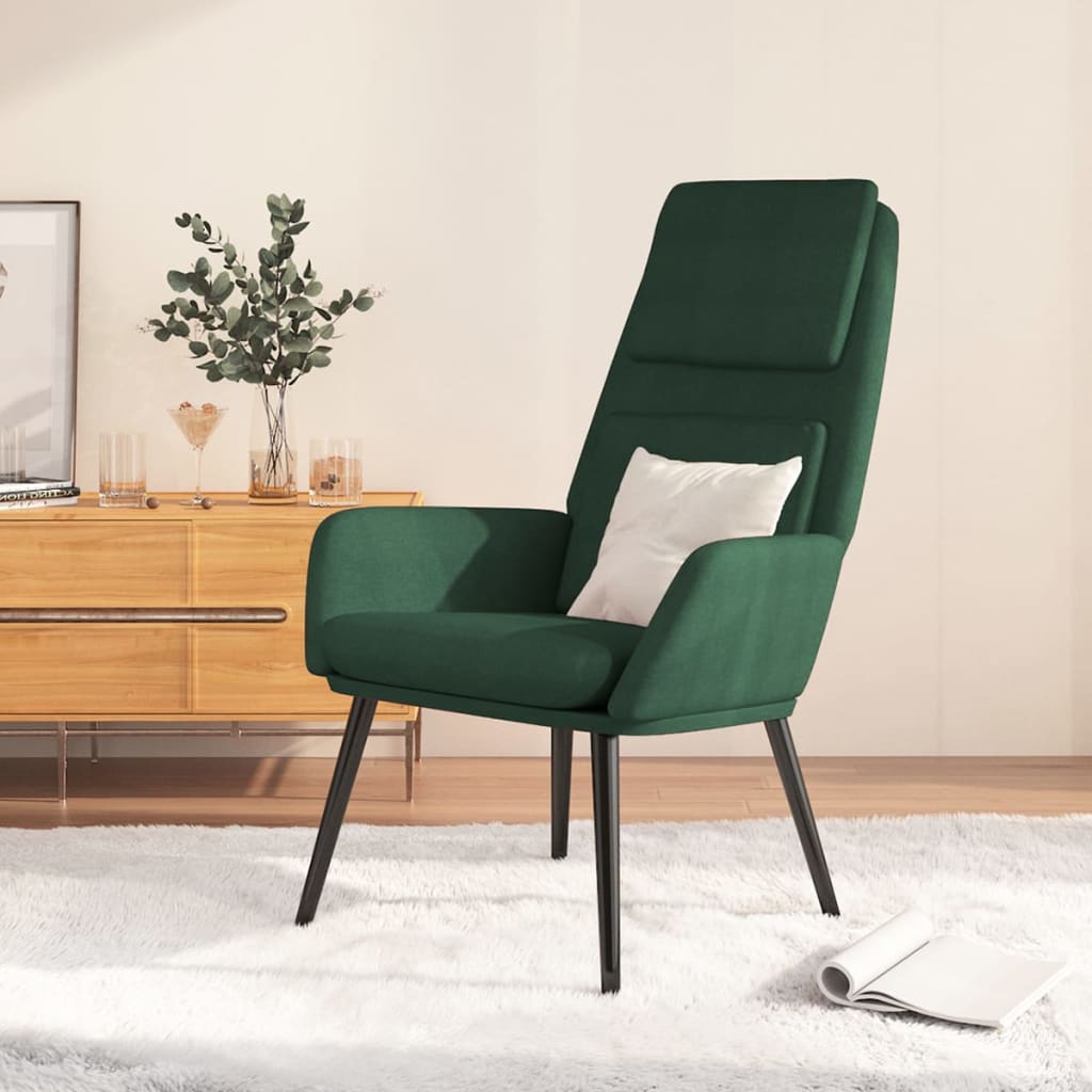 Chaise de relaxation Vert foncé Tissu Fauteuils vidaXL   