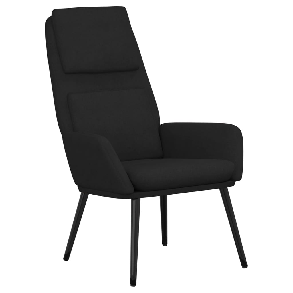 Chaise de relaxation Noir Tissu Fauteuils vidaXL   