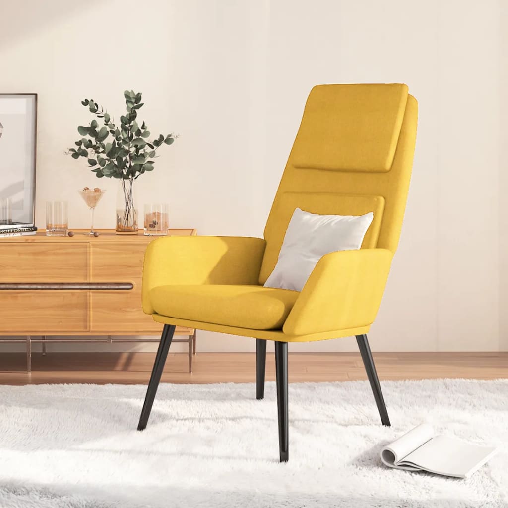 Chaise de relaxation Jaune moutarde Tissu Fauteuils vidaXL   