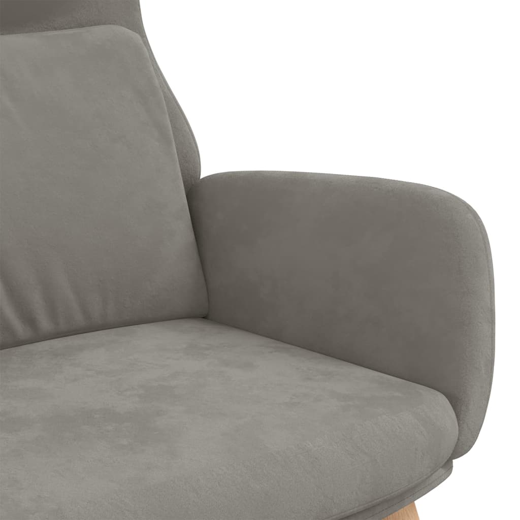 Chaise de relaxation Gris clair Velours Fauteuils vidaXL   