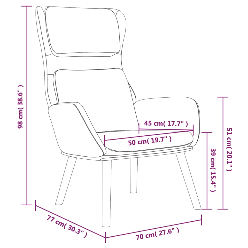 Chaise de relaxation Gris clair Velours Fauteuils vidaXL   