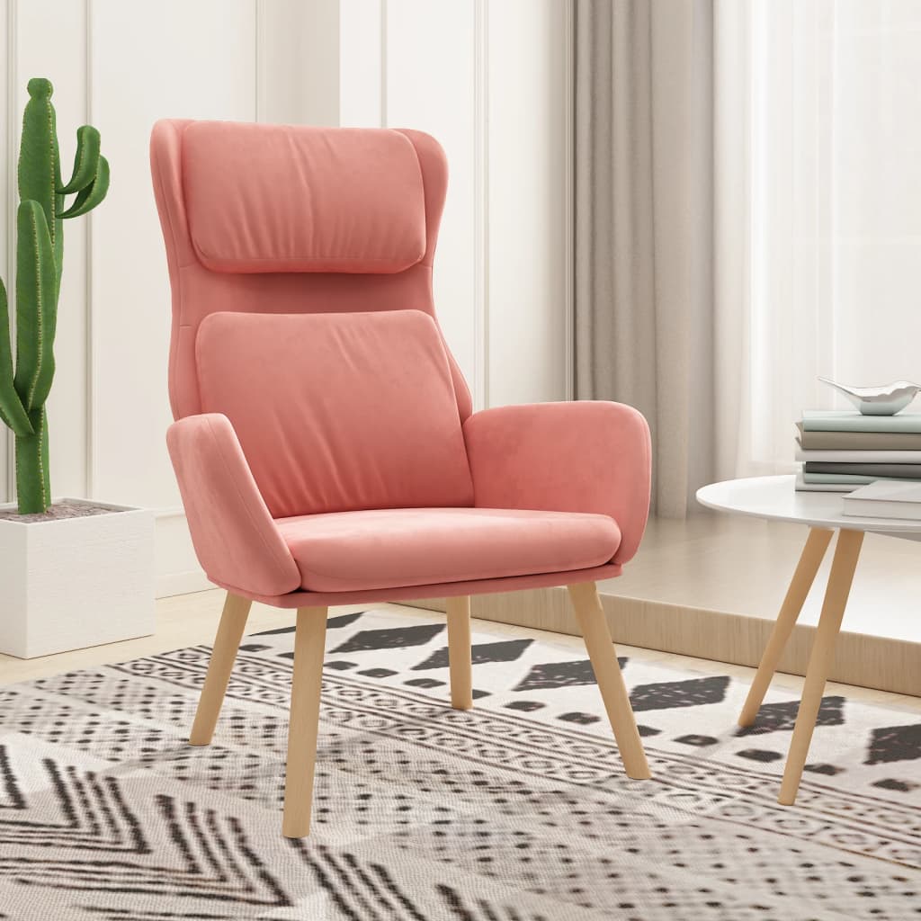 Chaise de relaxation Rose Velours Fauteuils vidaXL   