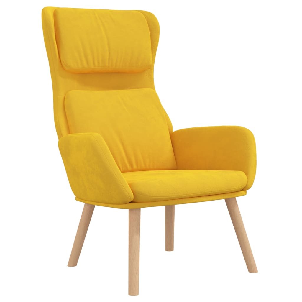 Chaise de relaxation Jaune moutarde Velours Fauteuils vidaXL   