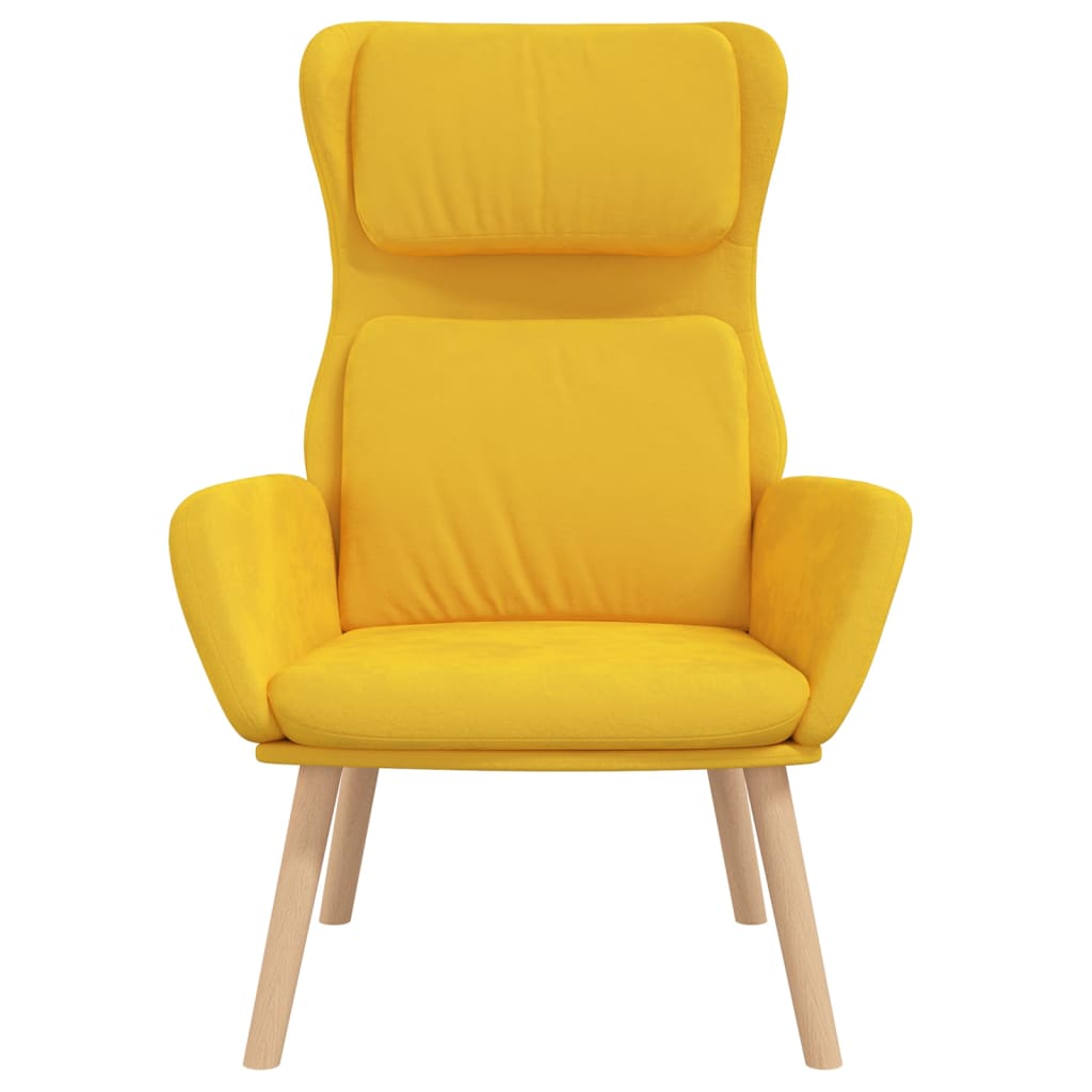 Chaise de relaxation Jaune moutarde Velours Fauteuils vidaXL   