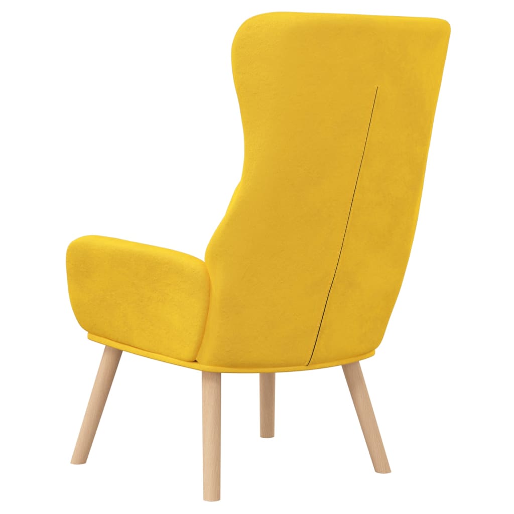 Chaise de relaxation Jaune moutarde Velours Fauteuils vidaXL   