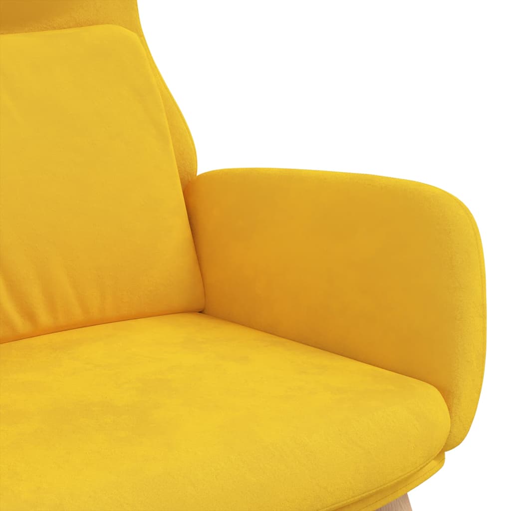 Chaise de relaxation Jaune moutarde Velours Fauteuils vidaXL   