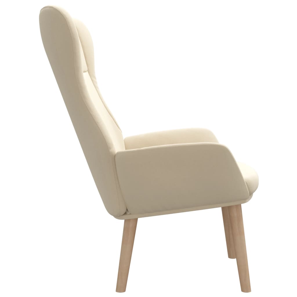 Chaise de relaxation Crème Tissu Fauteuils vidaXL   