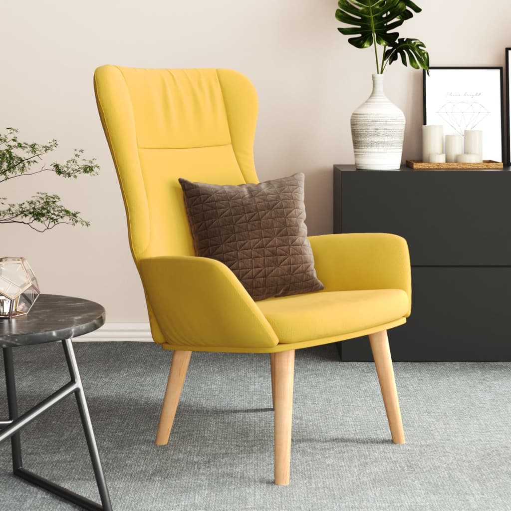 Chaise de relaxation Jaune moutarde Tissu Fauteuils vidaXL   