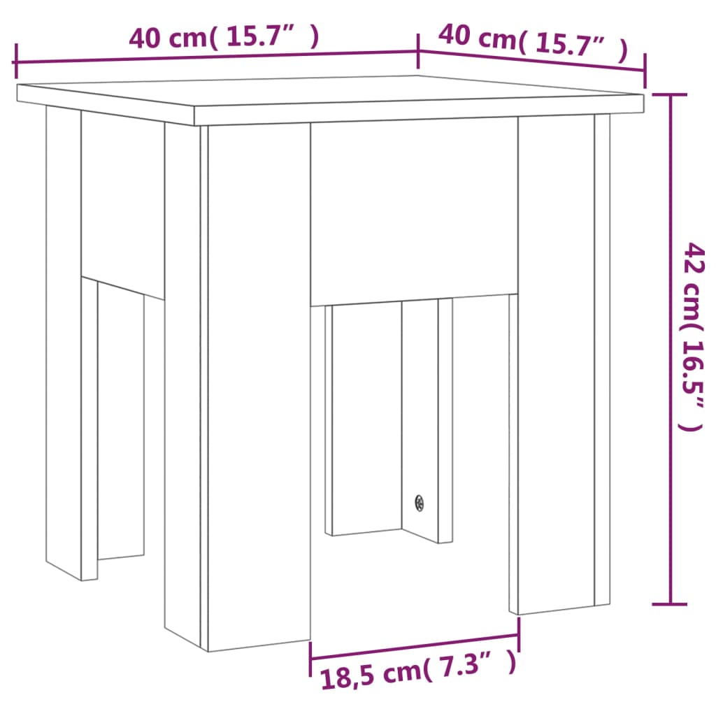 Table basse noir 40x40x42 cm bois d'ingénierie Tables basses vidaXL