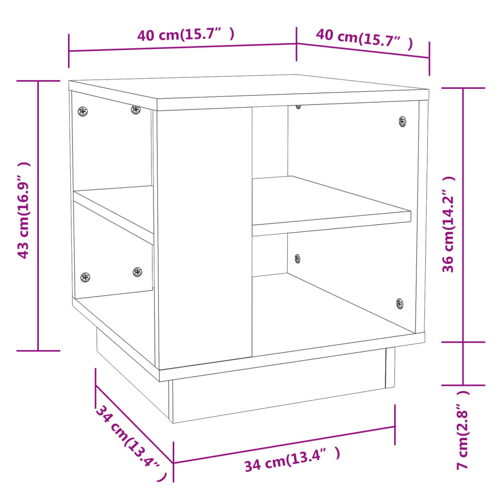 Table basse Noir 40x40x43 cm Bois d'ingénierie Tables basses vidaXL   