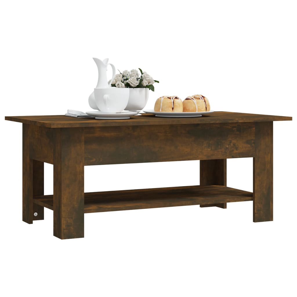 Table basse chêne fumé 102x55x42 cm bois d'ingénierie Tables basses vidaXL   