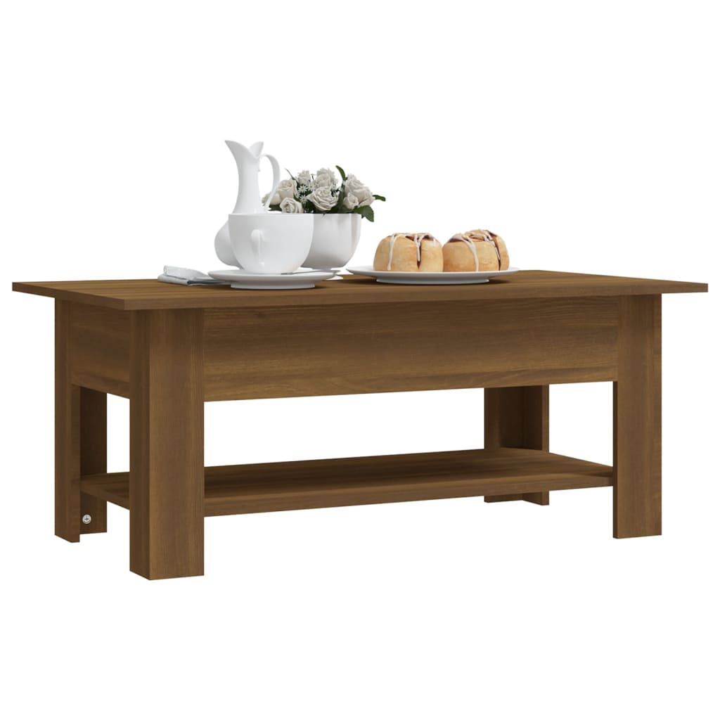 Table basse chêne marron 102x55x42 cm bois d'ingénierie Tables basses vidaXL