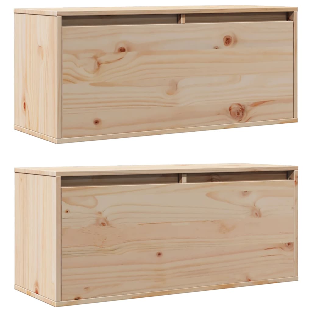 Armoires murales 2 pcs 80x30x35 cm Bois de pin massif Étagères murales & corniches vidaXL