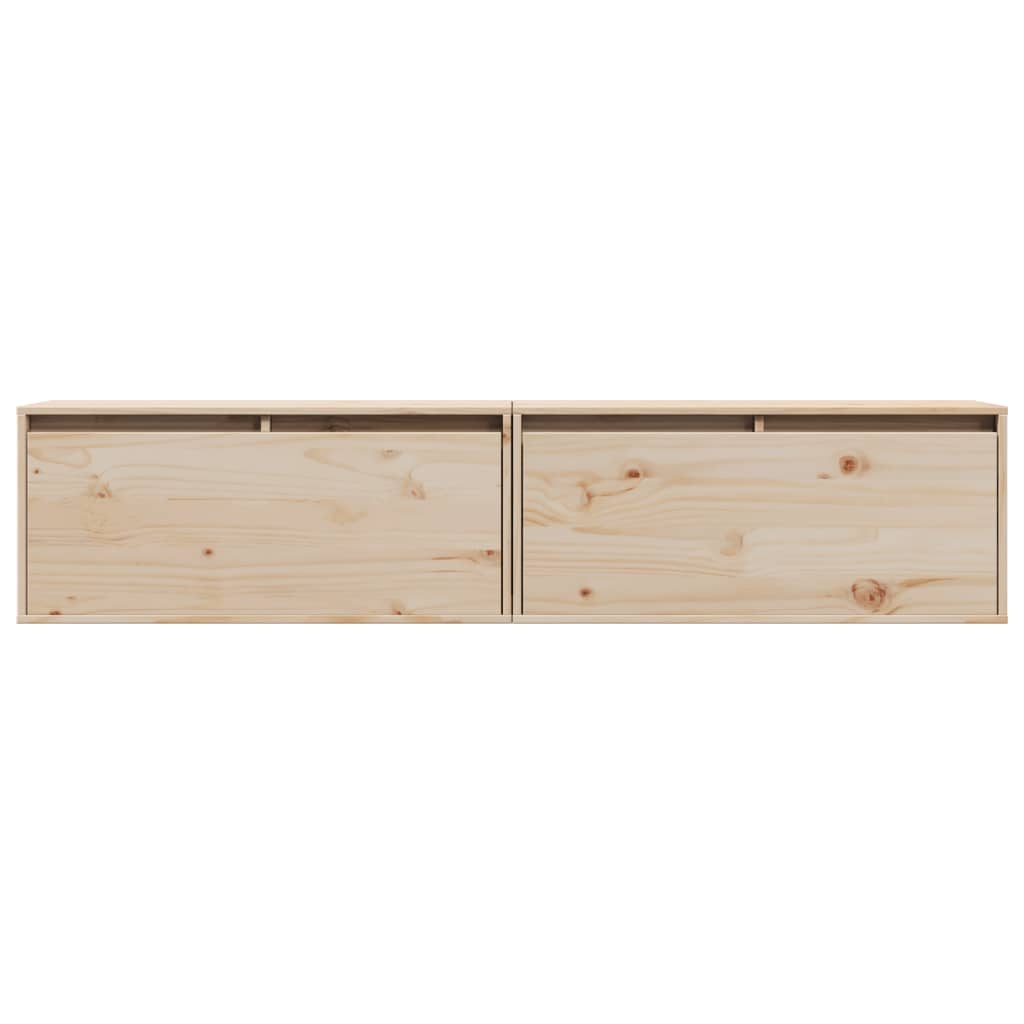 Armoires murales 2 pcs 80x30x35 cm Bois de pin massif Étagères murales & corniches vidaXL