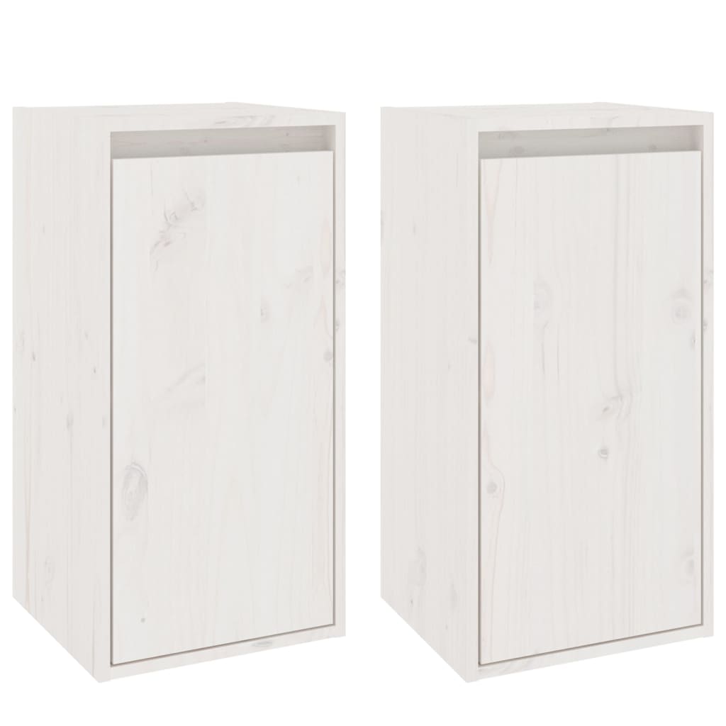 Armoires murales 2 pcs Blanc 30x30x60 cm Bois de pin massif - Xios Store SNC