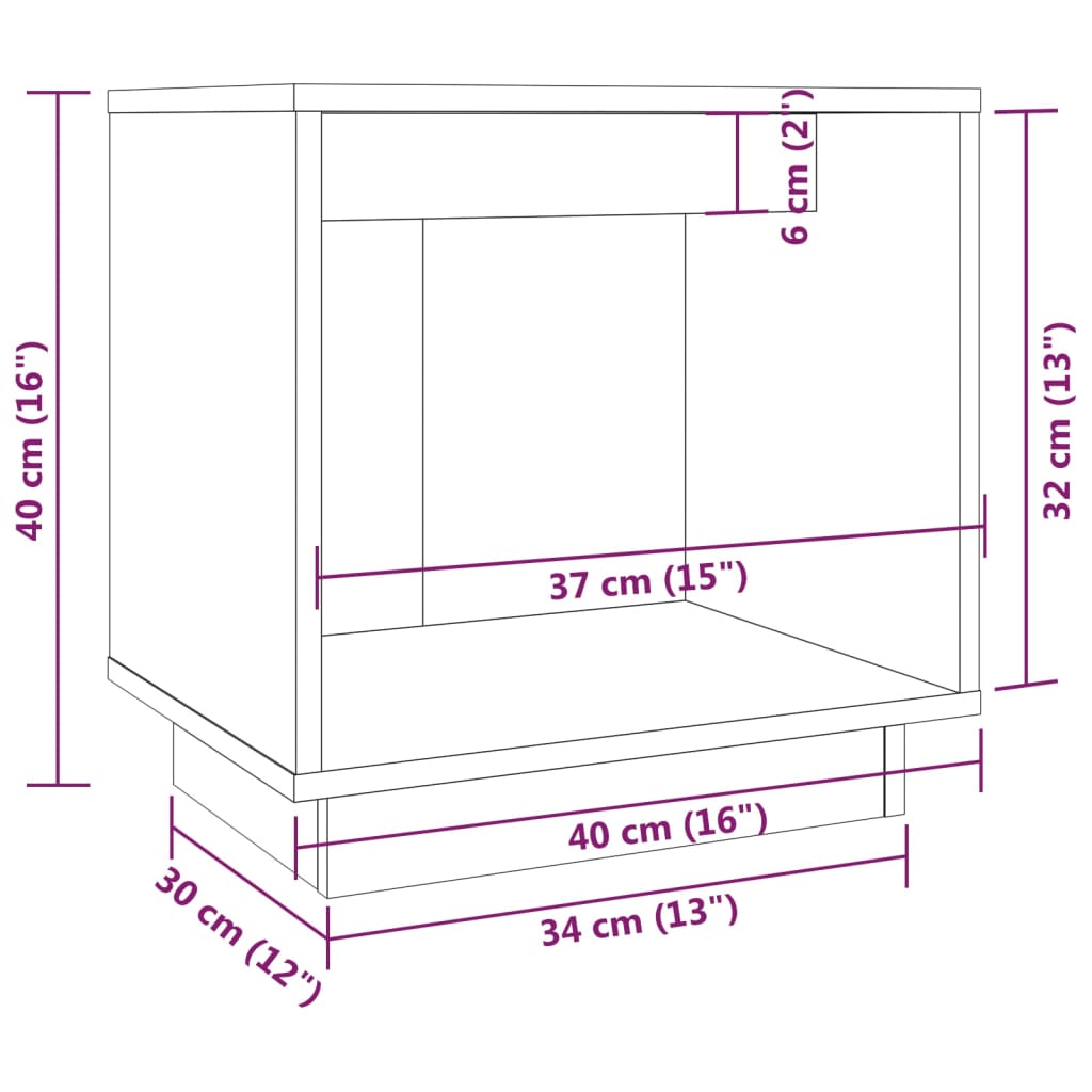 Table de chevet Blanc 40x30x40 cm Bois de pin solide Tables de chevet vidaXL   