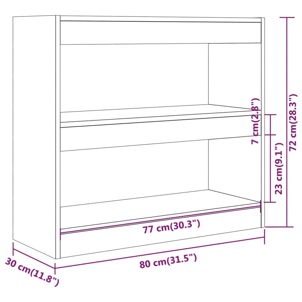 Bibliothèque/Séparateur de pièce chêne marron 80x30x72 cm Bibliothèques vidaXL