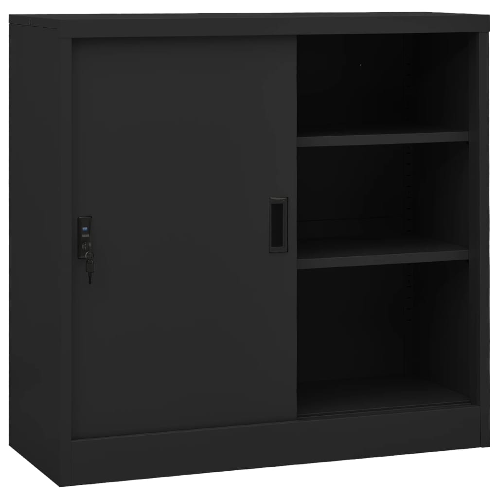 Armoire à portes coulissantes avec jardinière Anthracite Acier Casiers & armoires de rangement vidaXL   