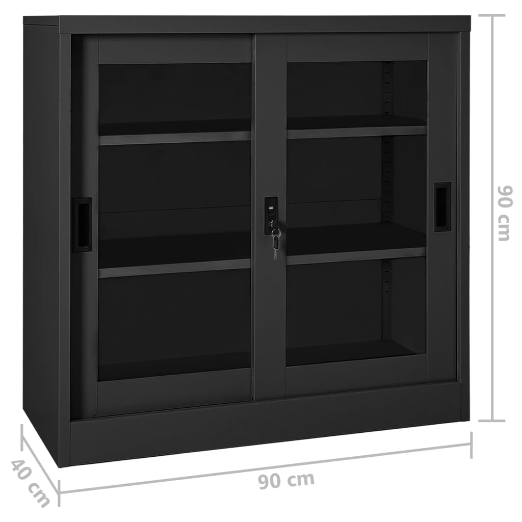 Armoire à portes coulissantes avec jardinière Anthracite Acier Casiers & armoires de rangement vidaXL   