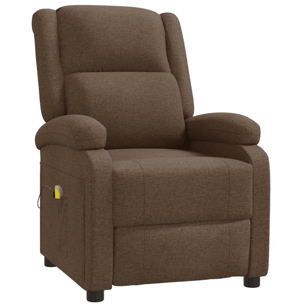 Fauteuil de massage Marron Tissu Fauteuils électriques vidaXL   