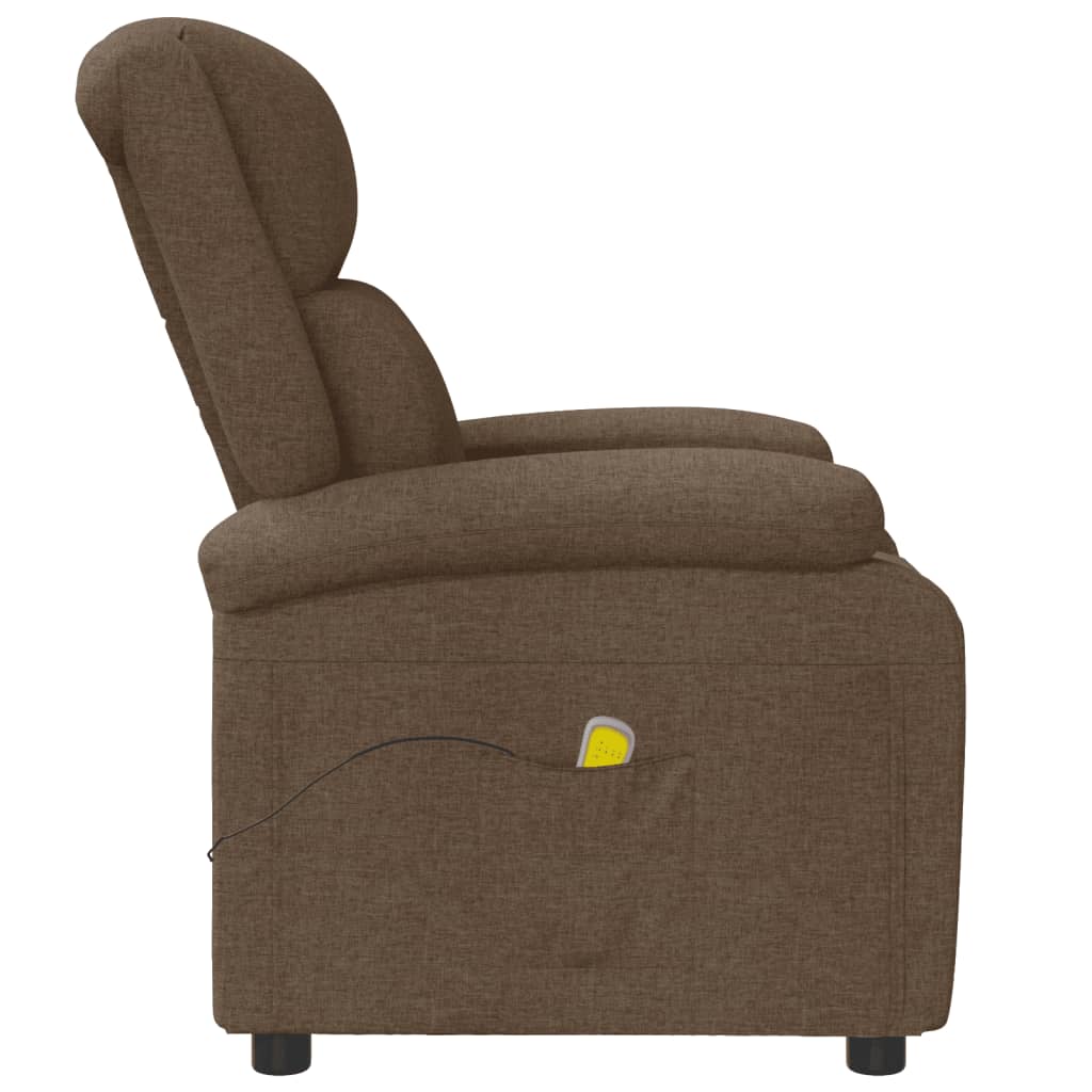 Fauteuil de massage Marron Tissu Fauteuils électriques vidaXL   