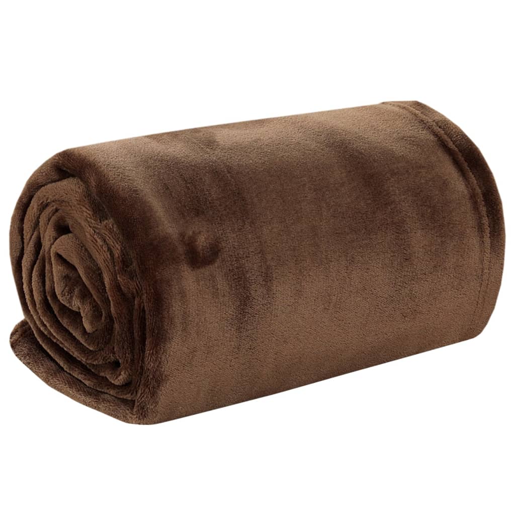 Couverture marron cacao 150x200 cm polyester Couvertures vidaXL   