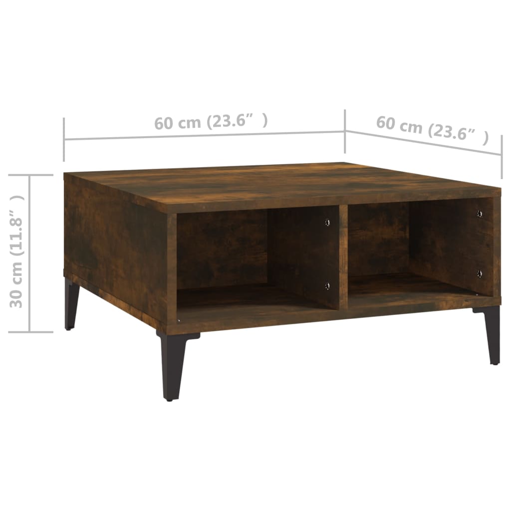 Table basse chêne fumé 60x60x30 cm bois d'ingénierie Tables basses vidaXL   