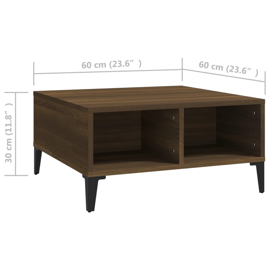 Table basse Chêne marron 60x60x30 cm Aggloméré Tables basses vidaXL   