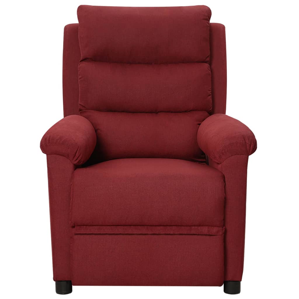 Fauteuil de massage Rouge bordeaux Tissu Fauteuils électriques vidaXL   