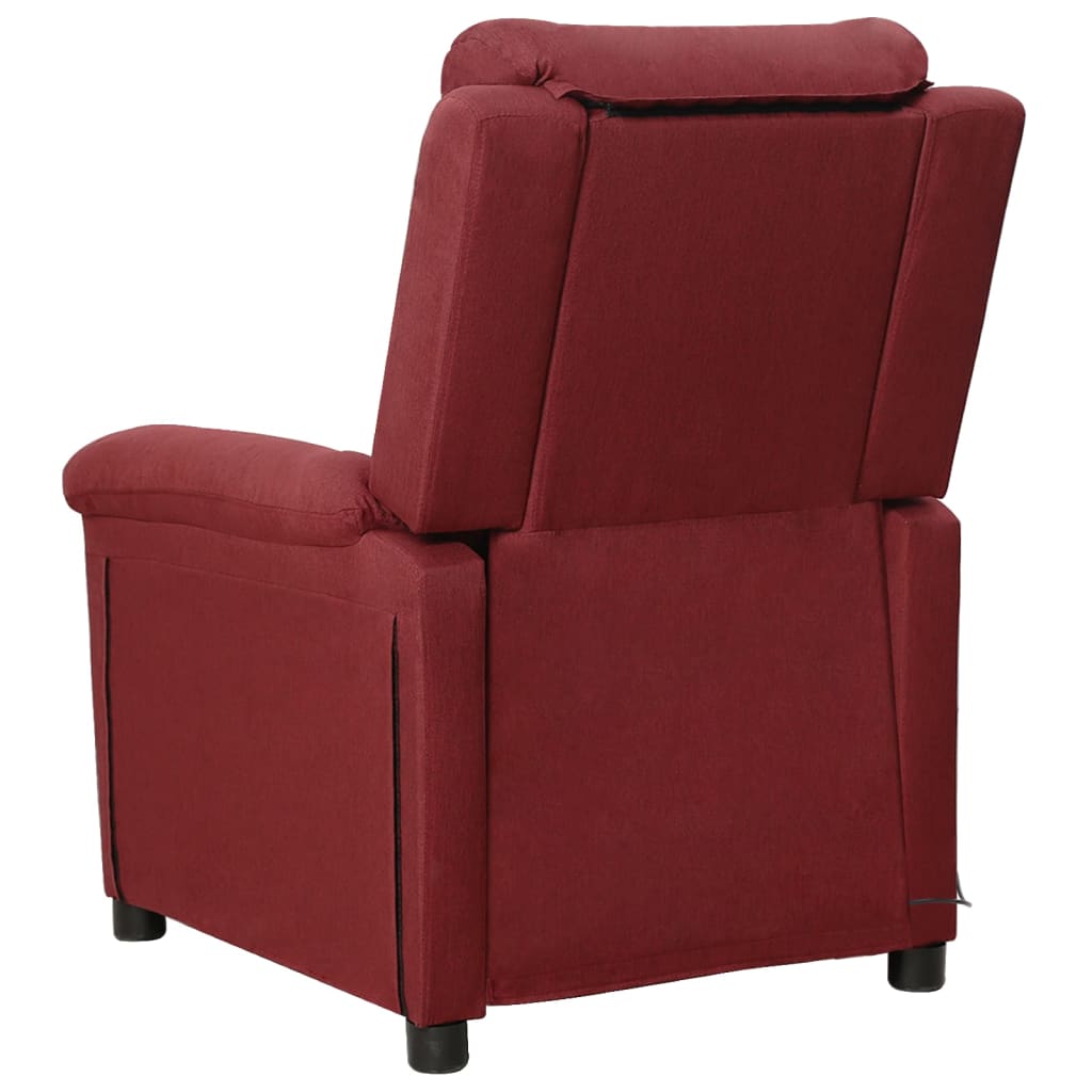 Fauteuil de massage Rouge bordeaux Tissu Fauteuils électriques vidaXL   