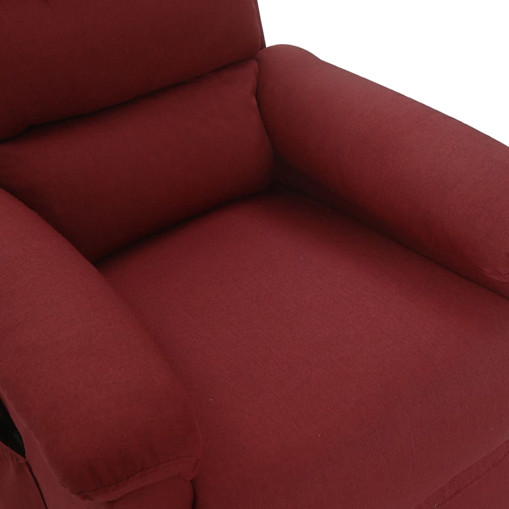 Fauteuil de massage Rouge bordeaux Tissu Fauteuils électriques vidaXL   