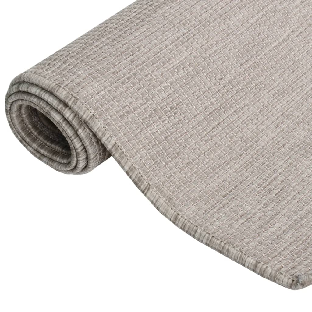 Tapis à tissage plat d'extérieur 80x150 cm Taupe Tapis vidaXL   