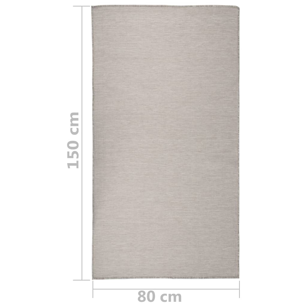 Tapis à tissage plat d'extérieur 80x150 cm Taupe Tapis vidaXL   