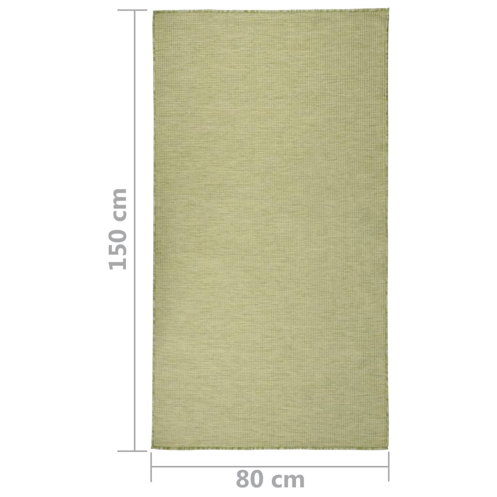 Tapis à tissage plat d'extérieur 80x150 cm Vert Tapis vidaXL   