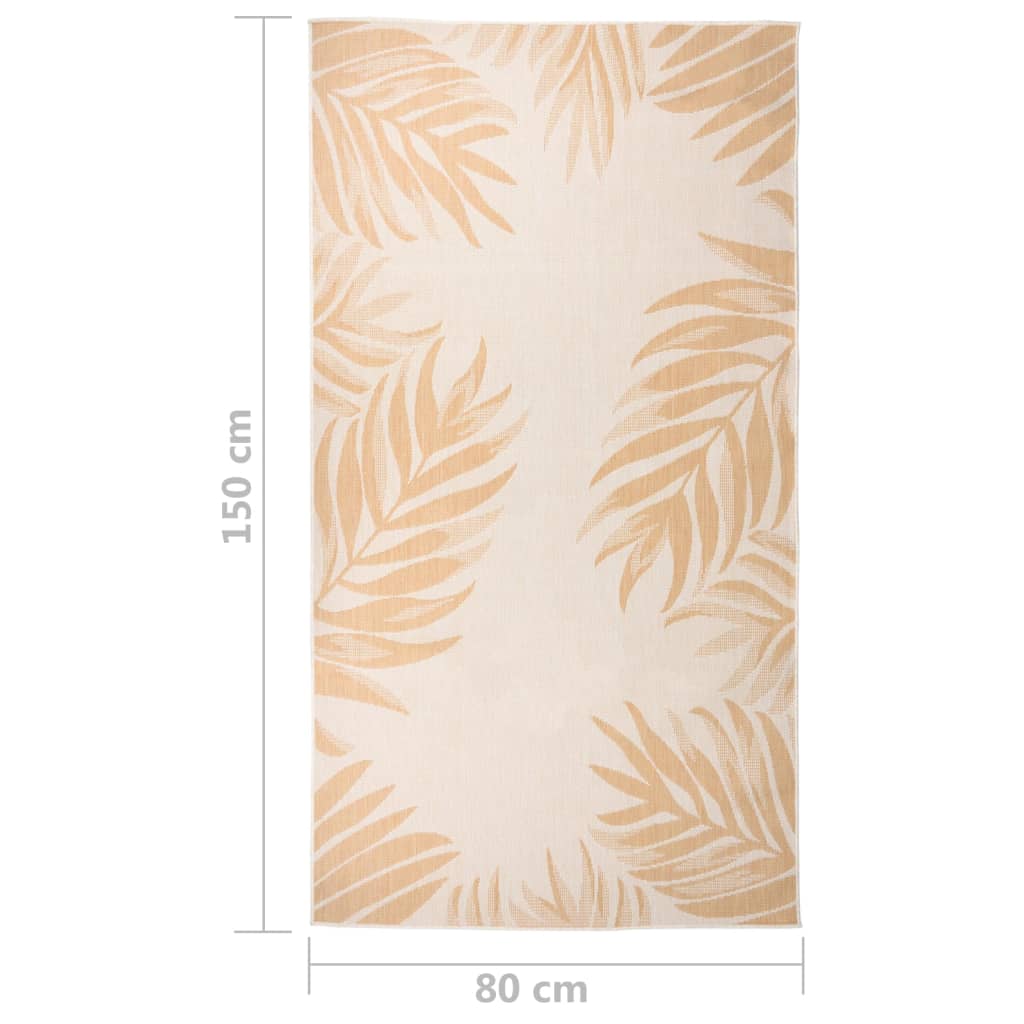 Tapis à tissage plat d'extérieur 80x150 cm Motif de feuille Tapis vidaXL   