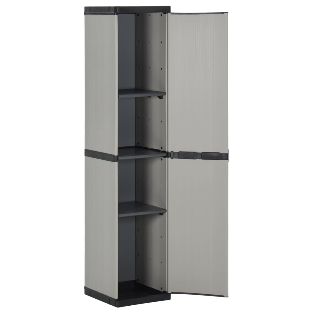 Armoire de rangement de jardin 3 étagères Gris/noir 34x40x168cm - Xios Store SNC