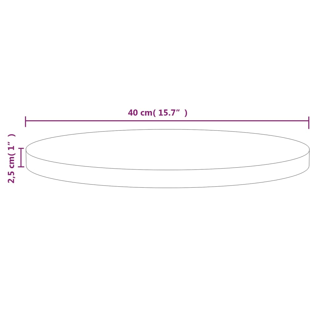 Dessus de table Ø40x2,5 cm Bois de pin massif Plateaux de table vidaXL   