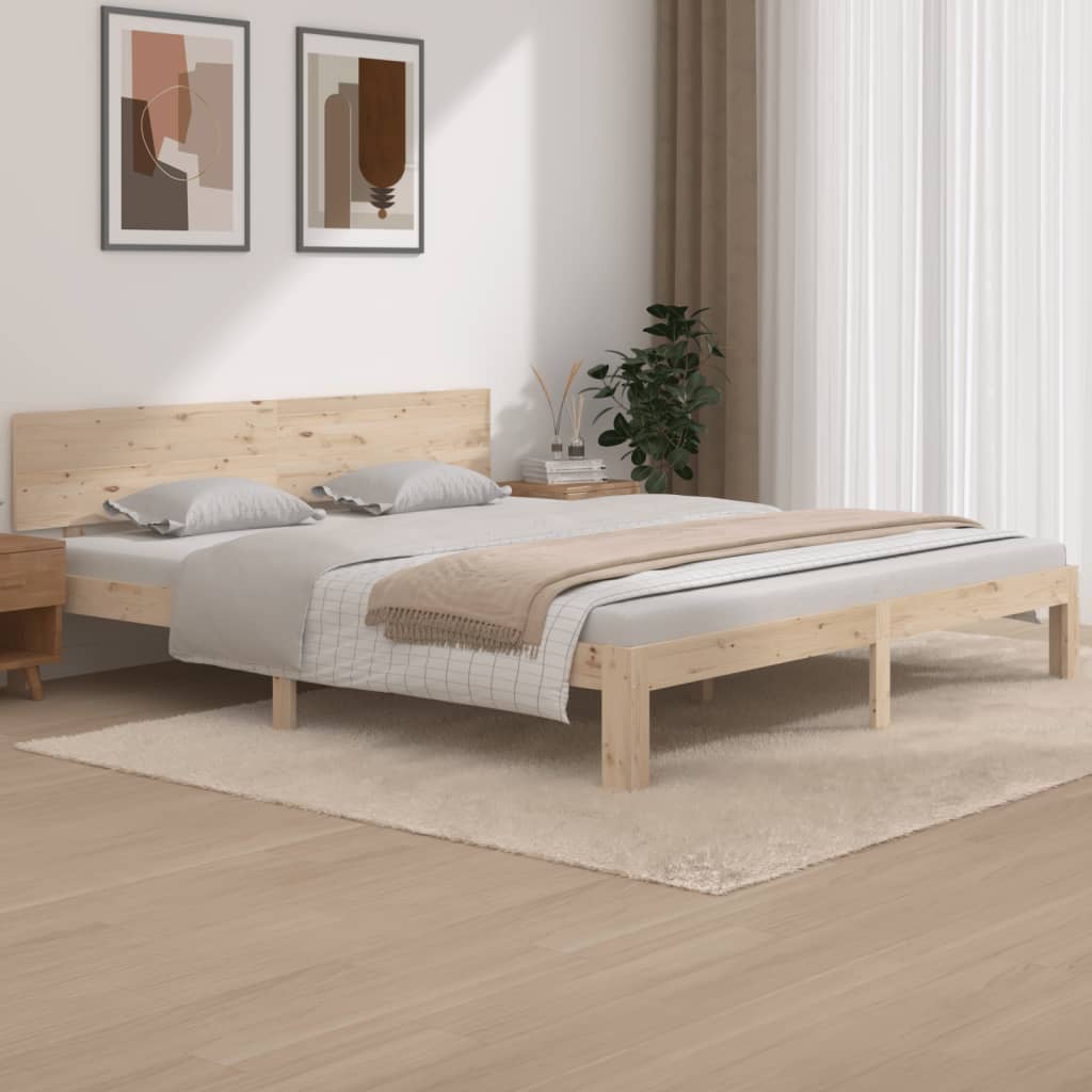 Cadre de lit bois massif 180x200 cm super king Lits & cadres de lit vidaXL   