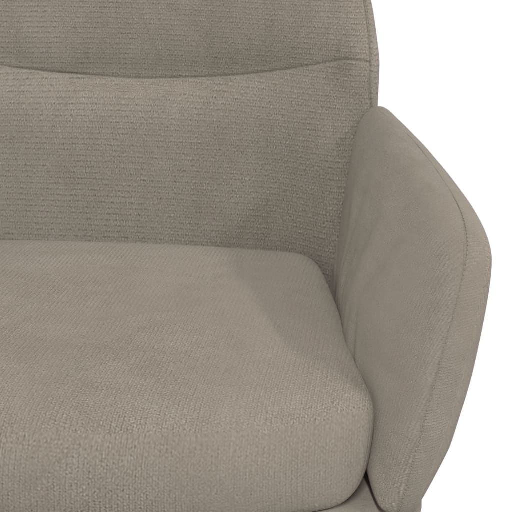 Chaise de relaxation avec tabouret Gris clair Velours Fauteuils vidaXL