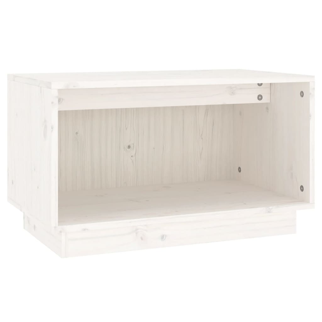 Meuble TV Blanc 60x35x35 cm Bois de pin massif Meubles TV vidaXL   