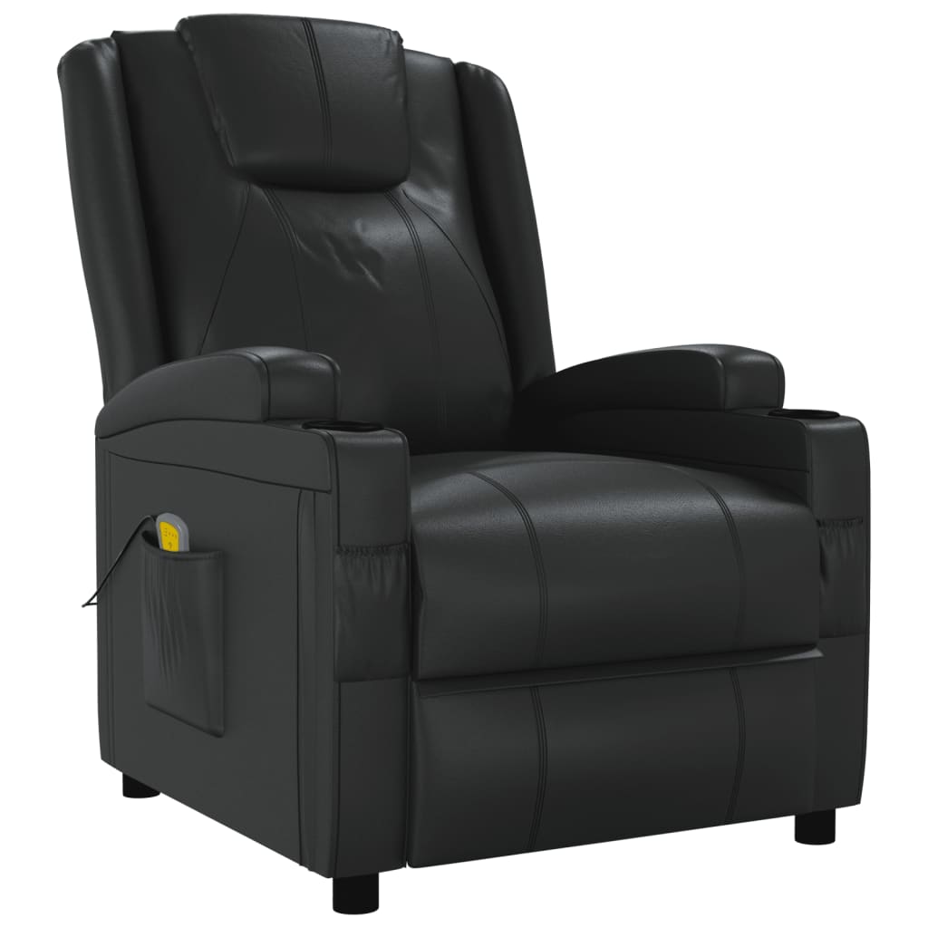 Fauteuil de massage Noir Similicuir Fauteuils électriques vidaXL   